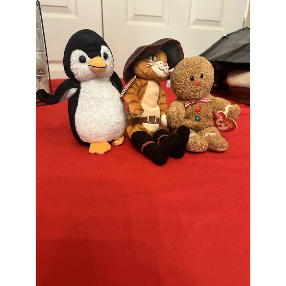Ty Beanie Babies Set Hansel Chills Puss In Boots With Tags